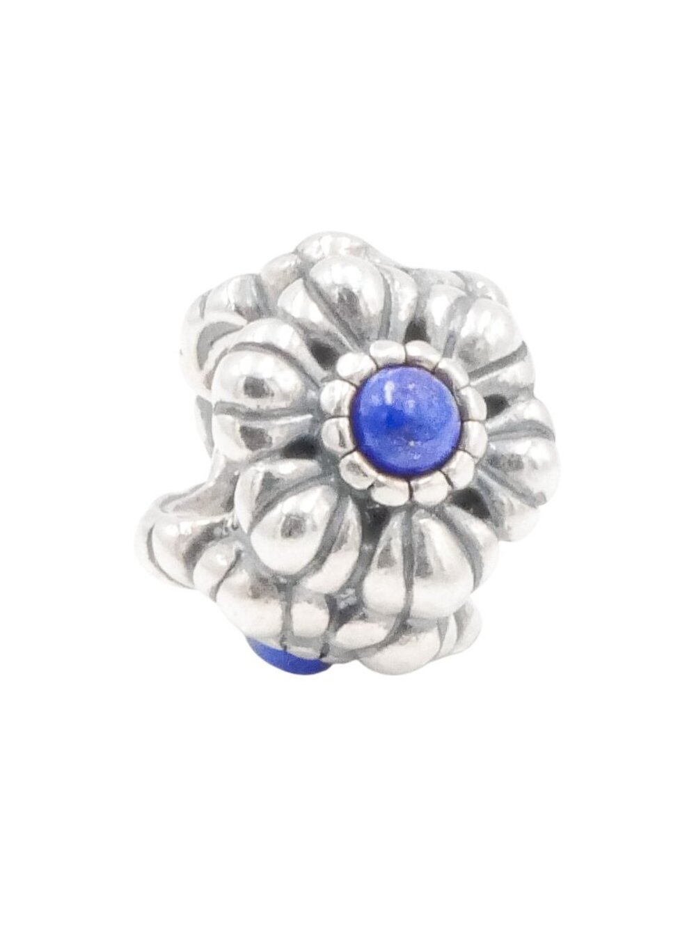 Pandora September Birthday Bloom Lapis Charm Sterling Silver Retired